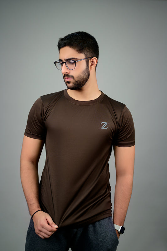 New Basic Dry fit T Shirt (Brown)