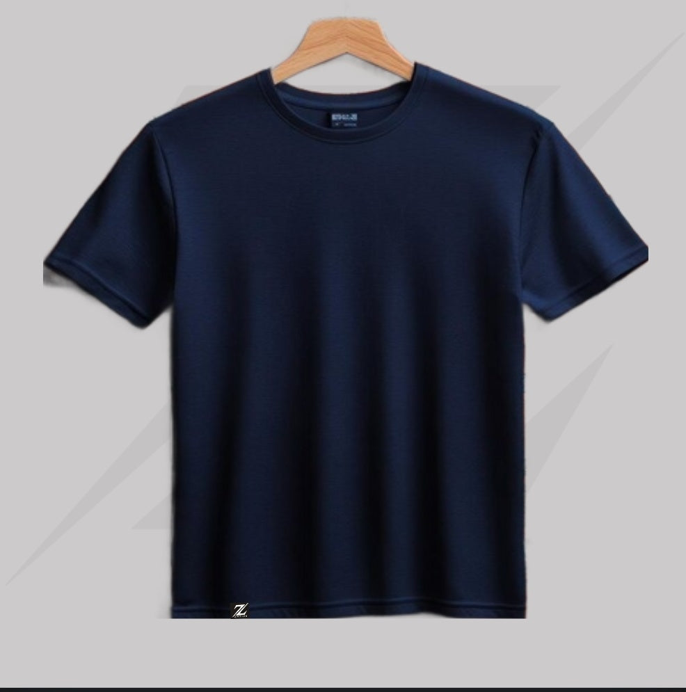 BASIC PLAIN T SHIRT Navy blue