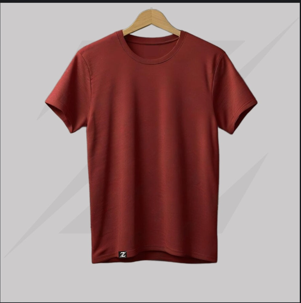 BASIC PLAIN T SHIRT Maroon