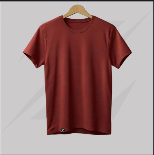 BASIC PLAIN T SHIRT Maroon